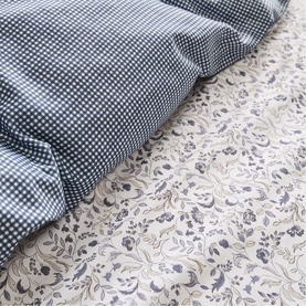 Disty Gingham Duvet Set Slate Blue