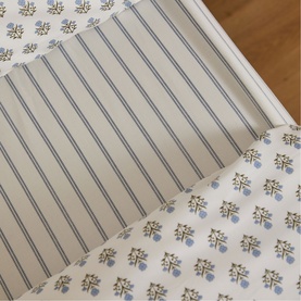 Emma Pinstripe Fitted Sheet Cream