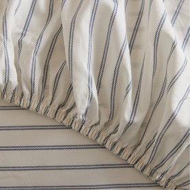 Emma Pinstripe Fitted Sheet Cream