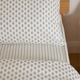 Emma Pinstripe Fitted Sheet Cream