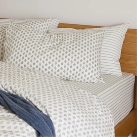 Emma Pinstripe Fitted Sheet Cream