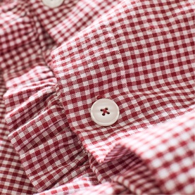 Gingham Ruffle Duvet Set Red