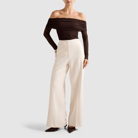 Kaia Ruched Mesh Bardot Top