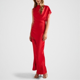 Kody Lace Trim Asymmetric Dress