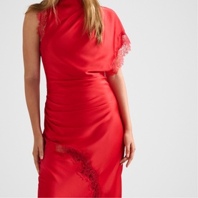 Kody Lace Trim Asymmetric Dress