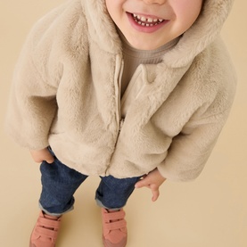 Bear Faux-Fur Hooded Jacket