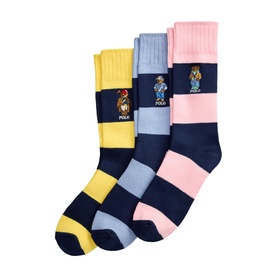 Three-Pack Polo Bear Striped Socks