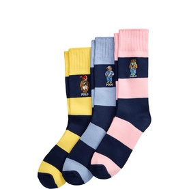 Three-Pack Polo Bear Striped Socks