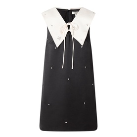 Embellished Bib Mini Shift Dress