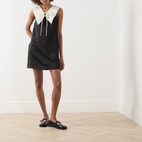 Embellished Bib Mini Shift Dress