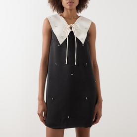 Embellished Bib Mini Shift Dress