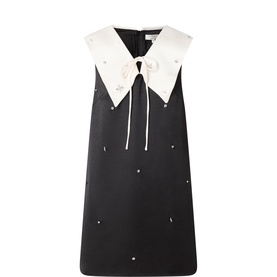 Embellished Bib Mini Shift Dress