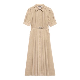 Corduroy Belted Shirt Dress