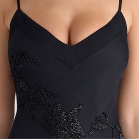 Anastelle Beaded Satin Dress