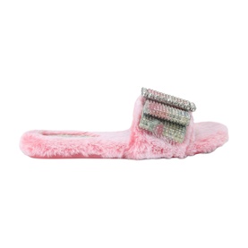 Cosy Bow Faux Fur Slides