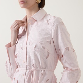 Floral Cutwork Shirt Dress