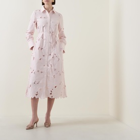 Floral Cutwork Shirt Dress