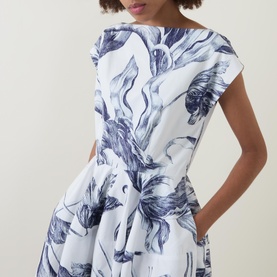 Midnight Botanical Mini Dress