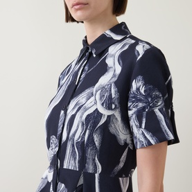 Botanical Mini Shirt Dress