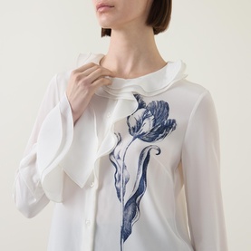 Placement Tulip Print Blouse