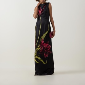 Floral Silk Lined Gown