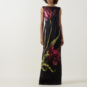 Floral Silk Lined Gown