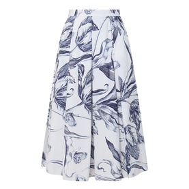 Floral Pleated Skirt