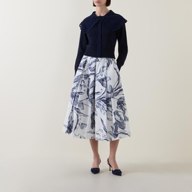 Floral Pleated Skirt