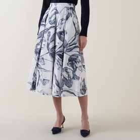 Floral Pleated Skirt