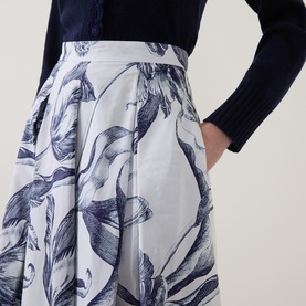 Floral Pleated Skirt