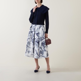 Floral Pleated Skirt