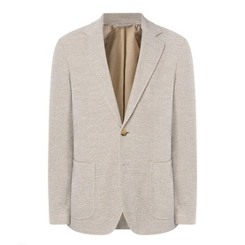 Knitted Jersey Single-Breasted Blazer