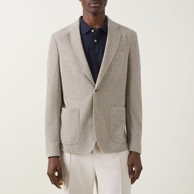 Knitted Jersey Single-Breasted Blazer