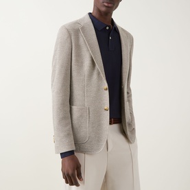 Knitted Jersey Single-Breasted Blazer