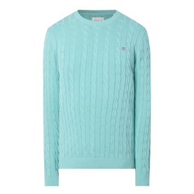 Shield Logo Cable Knit Sweater
