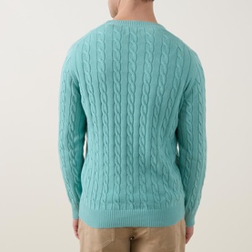 Shield Logo Cable Knit Sweater