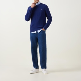 Shield Logo Textured Sweater