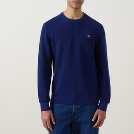 Shield Logo Textured Sweater