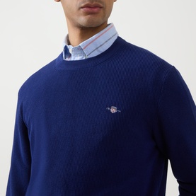 Shield Logo Textured Sweater