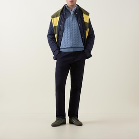 Shield Logo Half-Zip Cable Knit Sweater