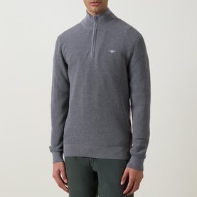 Micro Half-Zip Textured Sweater