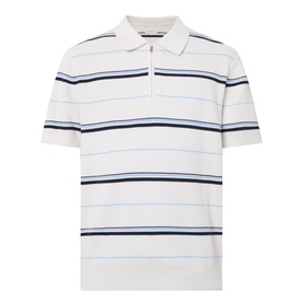 Striped Zip Polo Shirt