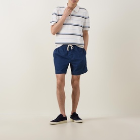 Striped Zip Polo Shirt