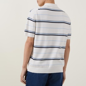 Striped Zip Polo Shirt