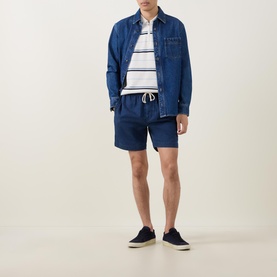 Striped Zip Polo Shirt