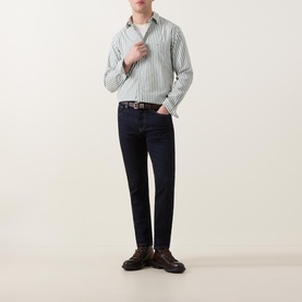 Shield Logo Striped Casual Shirt