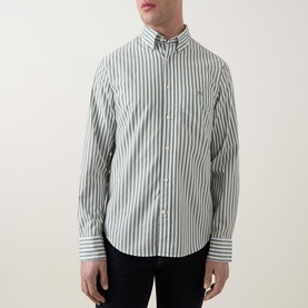 Shield Logo Striped Casual Shirt