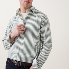 Shield Logo Striped Casual Shirt
