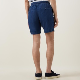 Tonal Logo Drawstring Denim Shorts