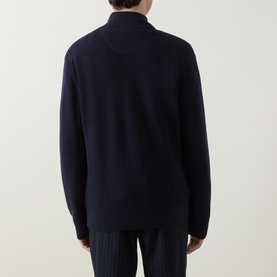 Shield Logo Textured Zip Sweater